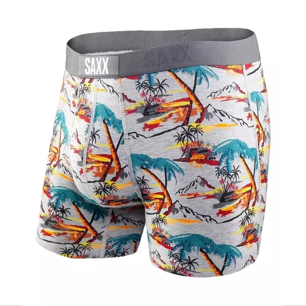 NEW 2PC SAXX [ Small ] Vibe‎ Soft Stretch Boxer Briefs Stripe & Hawaii